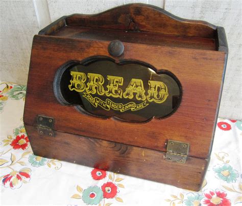 vintage metal cake and bread box|vintage wooden bread boxes.